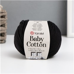 Пряжа "Baby cotton" 50% акрил 50% хлопок 165м/50гр (460 чёрный)