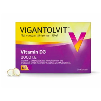Vigantolvit Вигантолвит Германия Витамин D3 2000 I.E., 60 капсул