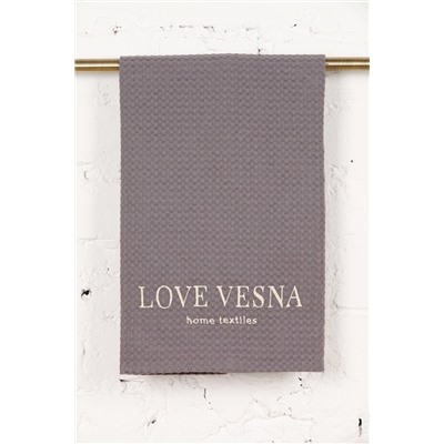 Полотенце с вышивкой Love Vesna вафельное 45/60 цв. (РПШ) 043 Кварц (240 гр)
