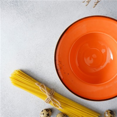 Тарелка фарфоровая для пасты Magistro «Церера», 400 мл, d=19,5 см, цвет оранжевый