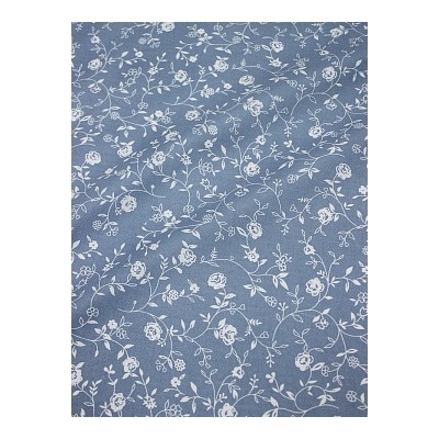 Поплин "Роза Вьюнок" цв.серо-голубой винтаж, ш.1.5м, хлопок-100%, 105гр/м.кв