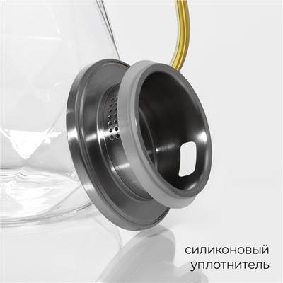 Кувшин стеклянный с металлической крышкой Magistro «Льдинка», 1,8 л