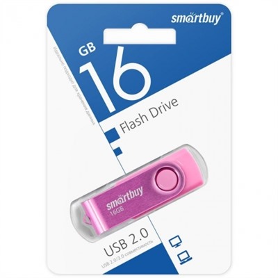 16Gb Smartbuy Twist Pink USB2.0 (SB016GB2TWP)
