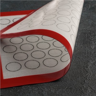 Силиконовый коврик для макаронс армированный Доляна, 40×30 см