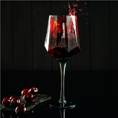 Набор бокалов стеклянных для вина Magistro «Дарио», 500 мл, 10×25 см, 2 шт, цвет изумрудный