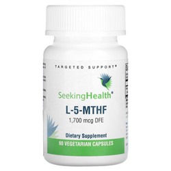 Seeking Health L-5-MTHF, 1700 мкг ДФЭ, 60 вегетарианских капсул