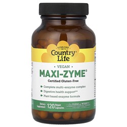 Country Life Maxi-Zyme - 120 веганских капсул - Country Life