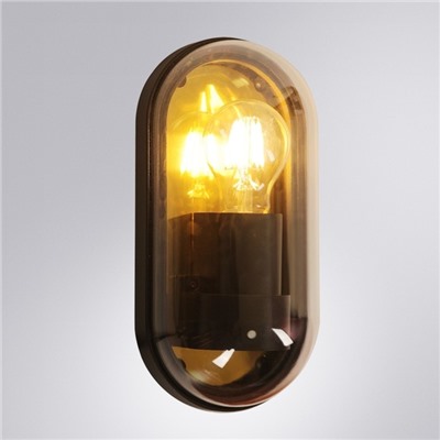 Уличный настенный светильник Arte Lamp Marfik A2481AL-1GO, E27, 15 Вт, 9х13х26 см, чёрный, бежевый