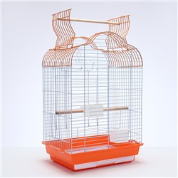 Клетка для птиц Bd-3/1o, раскрывающаяся крыша, 47,5х37х70 см, оранжевая (фасовка 6 шт)
