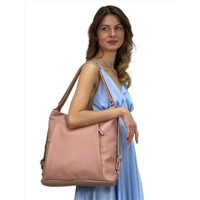 Женская сумка шоппер из искусственной кожи, цвет пудра