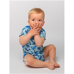 Голубой боди короткий рукав для новорождённого (913322916)