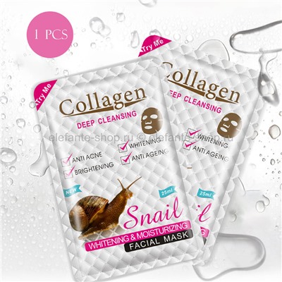 Листовая маска COLLAGEN Snail DEEP CLEANSING