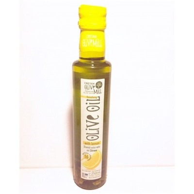 Оливковое  масло  Extra Virgin  с Лимоном " CRETAN   OLIVE   MILL " стекло  250 мл