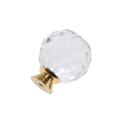 Ручка кнопка Cappio "Алмаз", стеклянная, d=40 мм