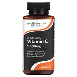 LifeSeasons Липосомальный витамин С, 1000 мг, 60 растительных капсул (500 мг на капсулу)
