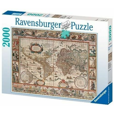 Ravensburger. Пазл карт. 2000 арт.16633 "Карта мира"