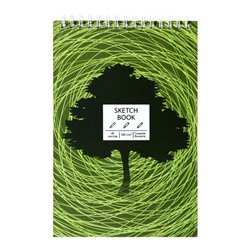 Скетчбук А5, 40 листов на евроспирали "SKETCHBOOK. Tree", твёрдая обложка, матовая ламинация, блок белая бумага 100 г/м2