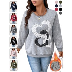 SHEIN Essnce Thermo-Sweatshirt mit Herz Muster, Herbst/Winter