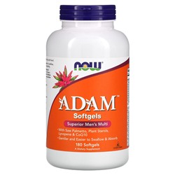 NOW Foods ADAM, Супериор мультивитамин для мужчин - 180 мягких капсул - NOW Foods