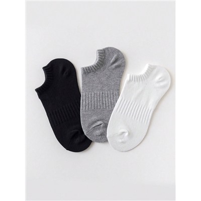 30 Paar einfache, atmungsaktive und saugfähige kurze Socken mit schwarzem/weißem/grauem Bund für den Sommer