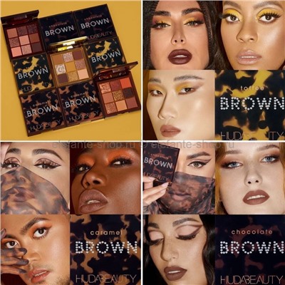 Набор из трех палеток теней Huda Beauty Brown Obsessions Eyeshasow Palettes Spring Summer 2021 (106)