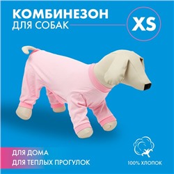 Комбинезон для животных нежно-розовый, XS (ДС 27, ОШ 23-27, ОГ 41-45)