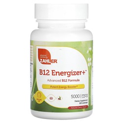 Zahler B12 Energizer+, Усовершенствованная формула B12, натуральная вишня, 5000 мкг, 120 пастилок