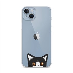 Силиконовый чехол Подглядывающий кот на iPhone 14