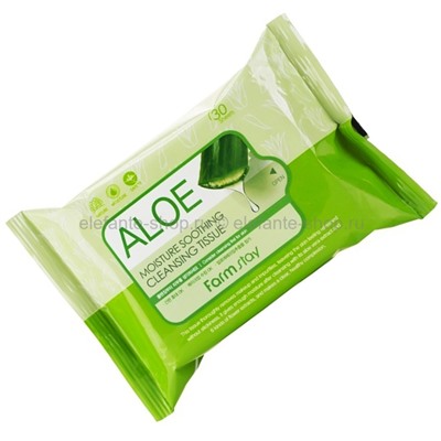 Салфетки с экстрактом алоэ FarmStay Aloe Moisture Soothing Cleansing Tissue (78)