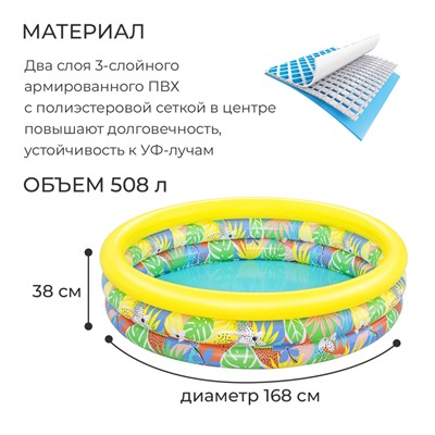 Бассейн надувной «Гиппо», 168 х 38 см, 51203