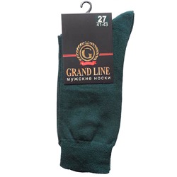 Цена за 5 пар! Носки мужские GRAND LINE (М-150, градиент), тёмно-зелёный, р. 27