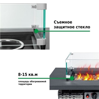 Обогреватель газовый, уличный, 71,5 × 71,5 × 63,5 см, Aesto A-21T