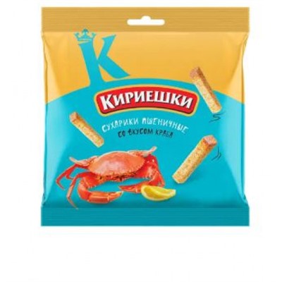 «Кириешки», сухарики со вкусом краба, 100 гр. KDV