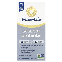 Renew Life Пробиотики для взрослых 50+ - 30 миллиардов КОЕ - 30 вегетарианских капсул - Renew Life