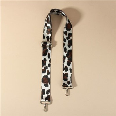 Ручка для сумки «Орнамент леопард», стропа, с карабинами, 139 ± 3 × 3,8 см, цвет молочный