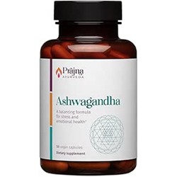 Dr. Chaudhary’s Prajna Ayurveda Ashwagandha is a Balancing Formula That Helps Calm the Mind and Body, Control Stress Cravings, Modulate Cortisol, Support Hormone Balance, Vegan, Gluten-Free, Organic