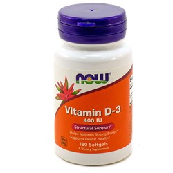 NOW Foods Vitamin D-3 -- 400 IU - 180 Softgels