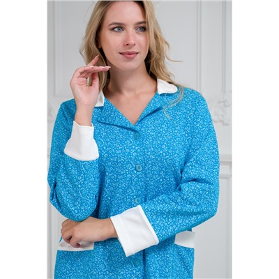 Пижама женская из жакета и брюк из футера Салли небесно-голубой