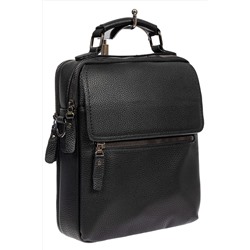 Мужская сумка для документов из фактурной натуральной кожи, цвет чёрный