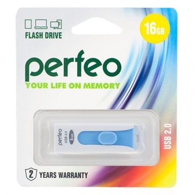 16Gb Perfeo S01 White USB 2.0 (PF-S01W016)