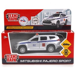 Технопарк. Модель "Mitsubishi Pajero Sport. Полиция" арт.PAJERO-S-POLICE 12см металл.инерц.