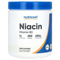 Nutricost Ниацин, без ароматизаторов, 8,9 унции (250 г)