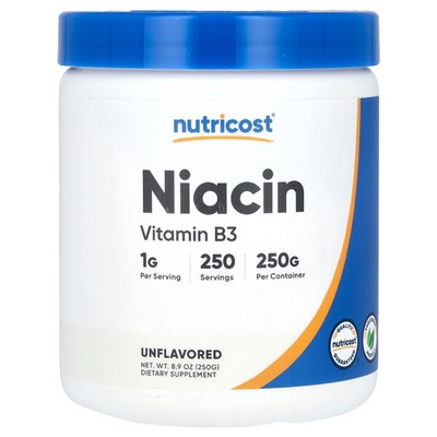 Nutricost Ниацин, без ароматизаторов, 8,9 унции (250 г)
