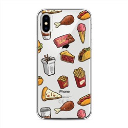 Силиконовый чехол Фастфуд набор на iPhone X (10)