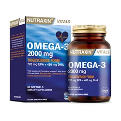 Omega-3 Nutraxin из норвежской рыбы(океанской), 2000мг, 60 капсул