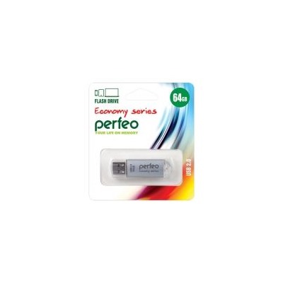 64Gb Perfeo E01 Silver Economy Series USB 2.0 (PF-E01S064ES)