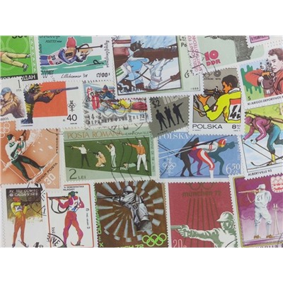 Набор различных марок, Стрелковый спорт и биатлон (20 шт.)