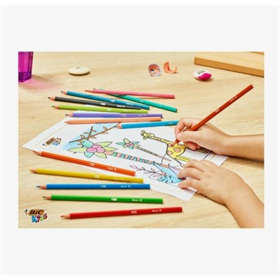 Карандаши пластиковые 18 цветов, BIC Kids Tropicolors, микс