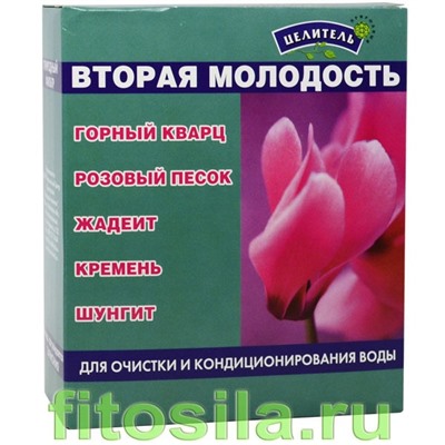 Вторая молодость (горный кварц, розовый песок, жадеит, кремень, шунгит), 380 г, т. м. "Природный целитель"