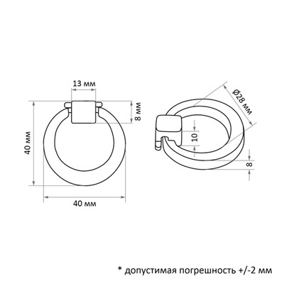 Ручка кнопка ТУНДРА РК045WW, белая